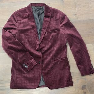 Alfani Maroon Textured Blazer